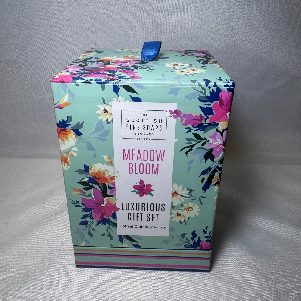 Scottish Fine Soaps Meadow Bloom 4pc Luxurious Gift Set Body Wash‎ Butter Soap